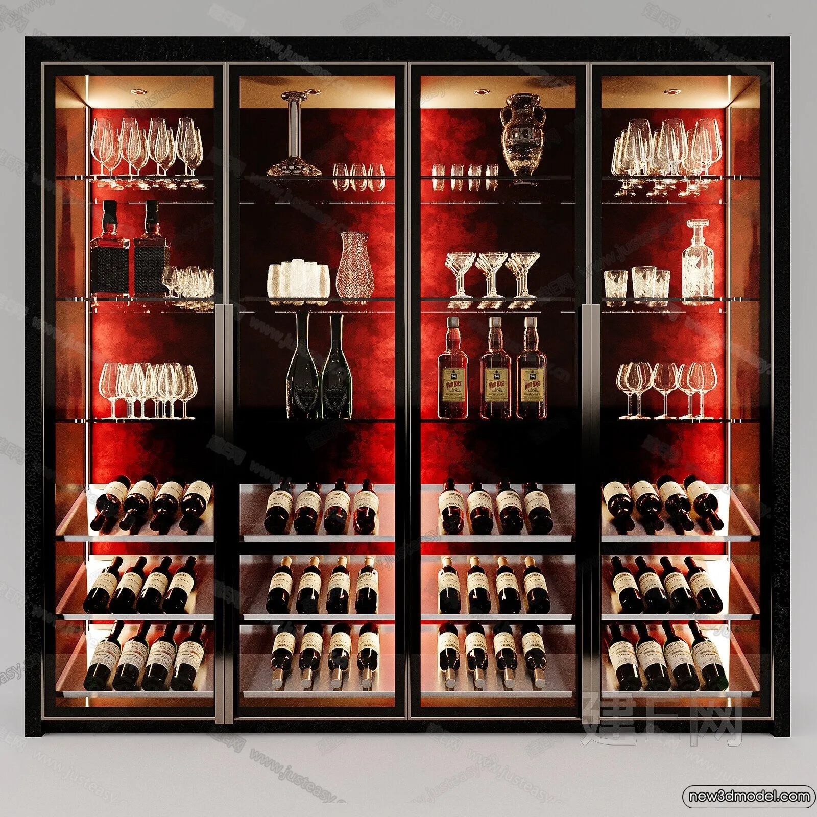 Wine Cabinet 3D Models – 3D Furniture for Interior Design – 055