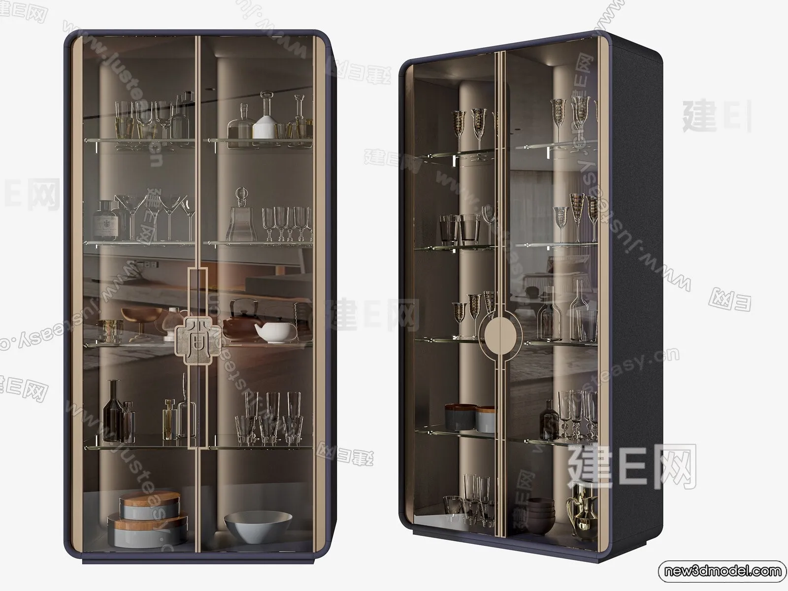 Wine Cabinet 3D Models – 3D Furniture for Interior Design – 056