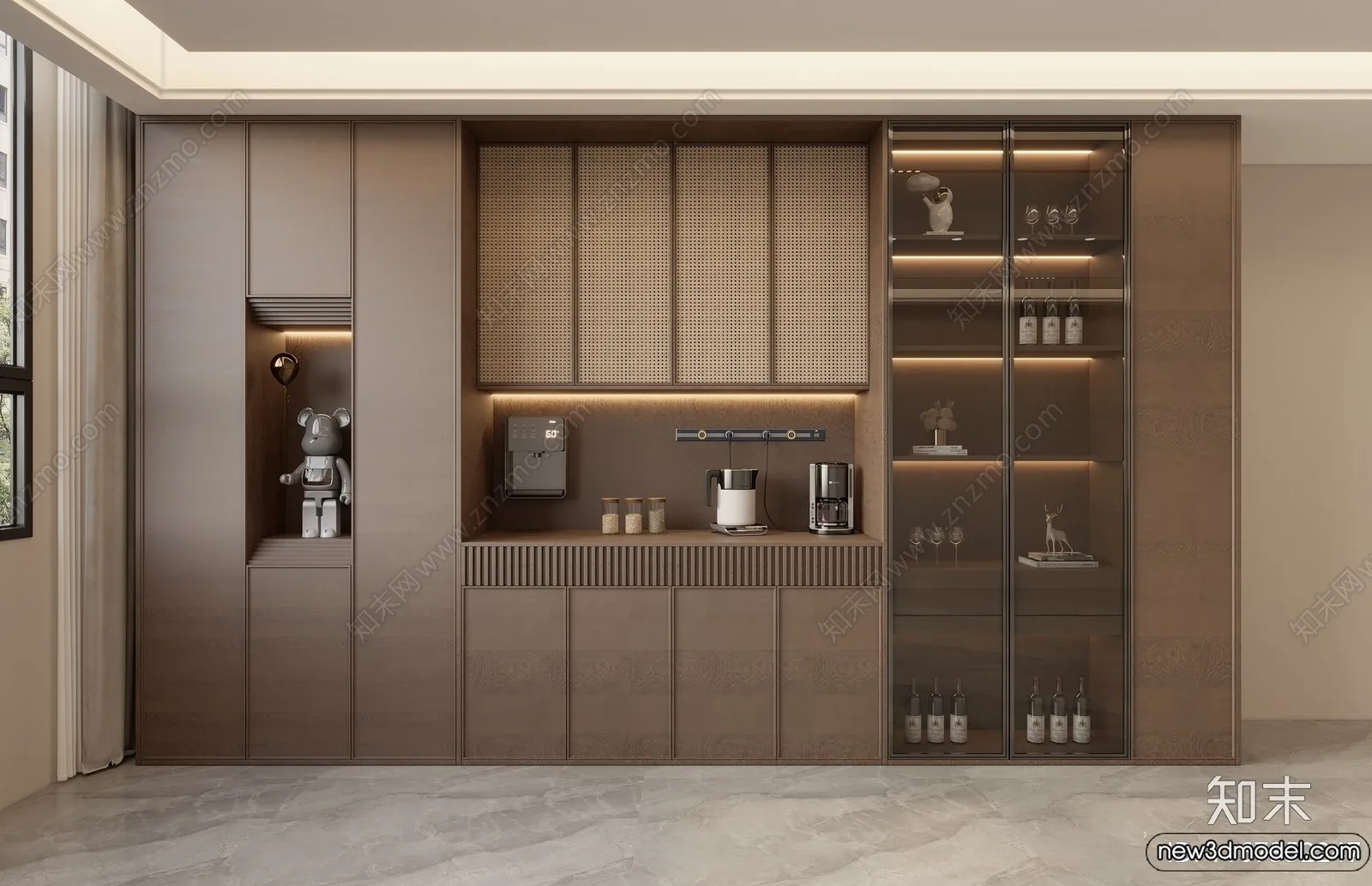 Wine Cabinet 3D Models – 3D Furniture for Interior Design – 061