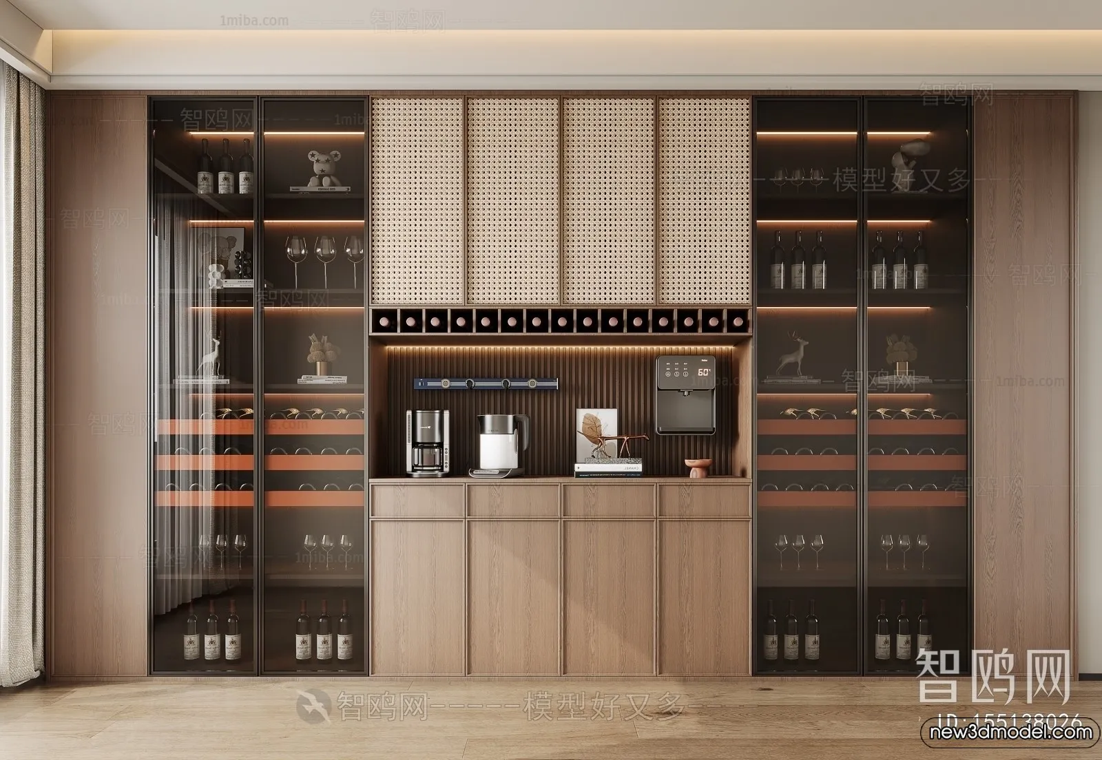 Wine Cabinet 3D Models – 3D Furniture for Interior Design – 062