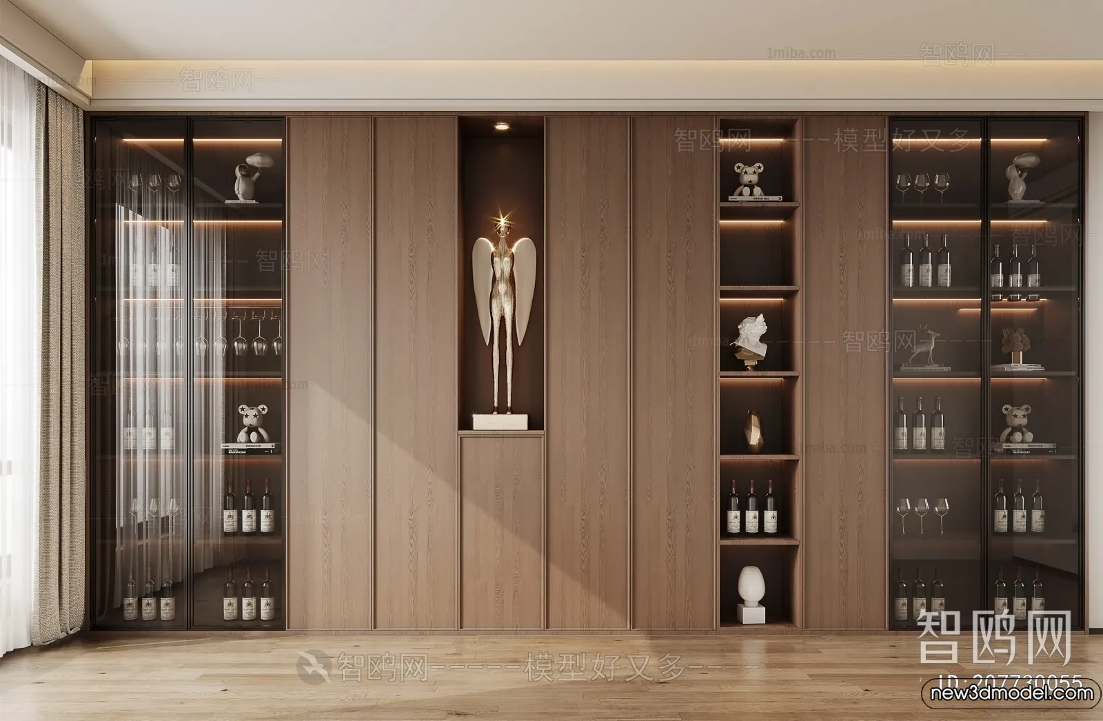 Wine Cabinet 3D Models – 3D Furniture for Interior Design – 075