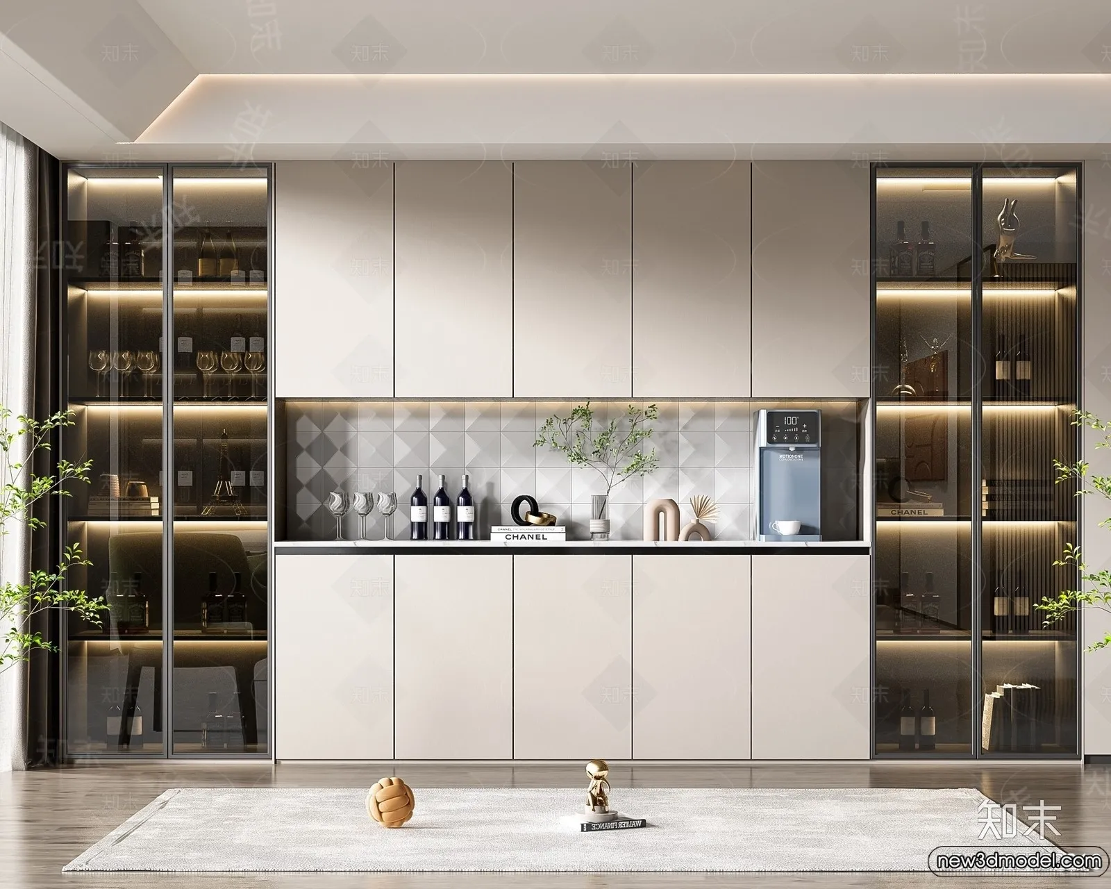 Wine Cabinet 3D Models – 3D Furniture for Interior Design – 102