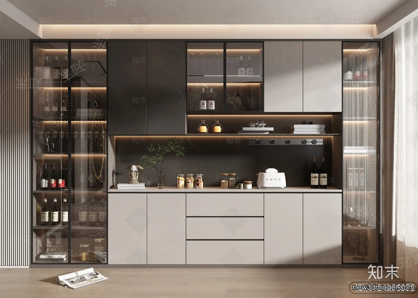 Wine Cabinet 3D Models – 3D Furniture for Interior Design – 103