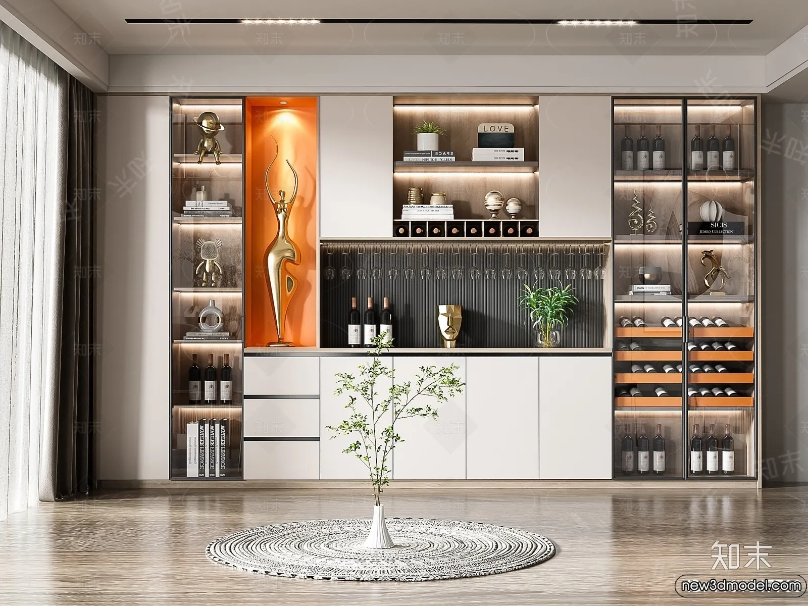 Wine Cabinet 3D Models – 3D Furniture for Interior Design – 109