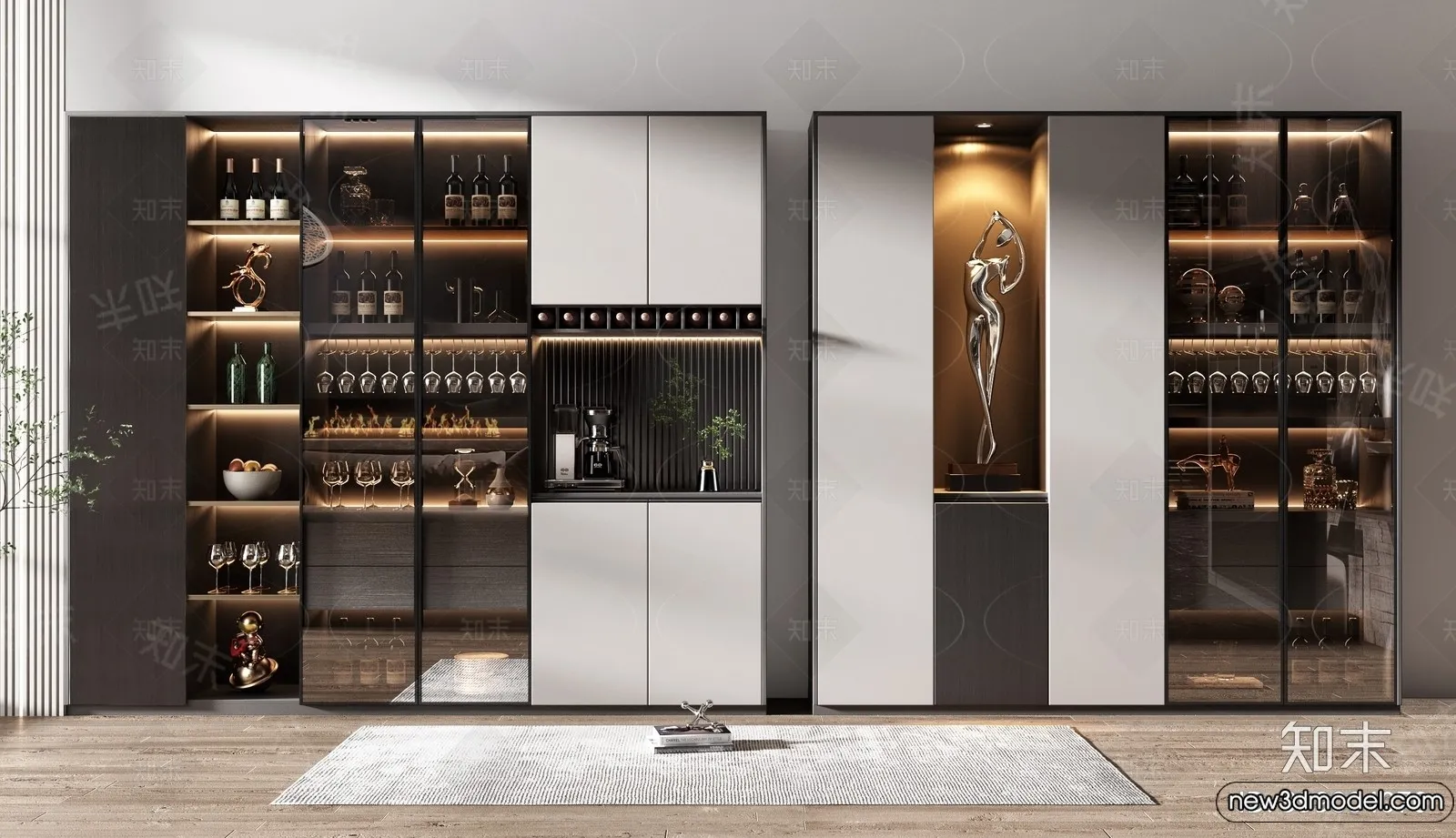 Wine Cabinet 3D Models – 3D Furniture for Interior Design – 110