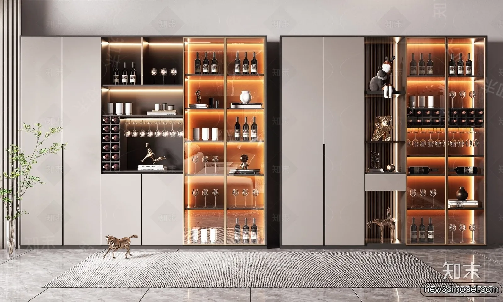 Wine Cabinet 3D Models – 3D Furniture for Interior Design – 114