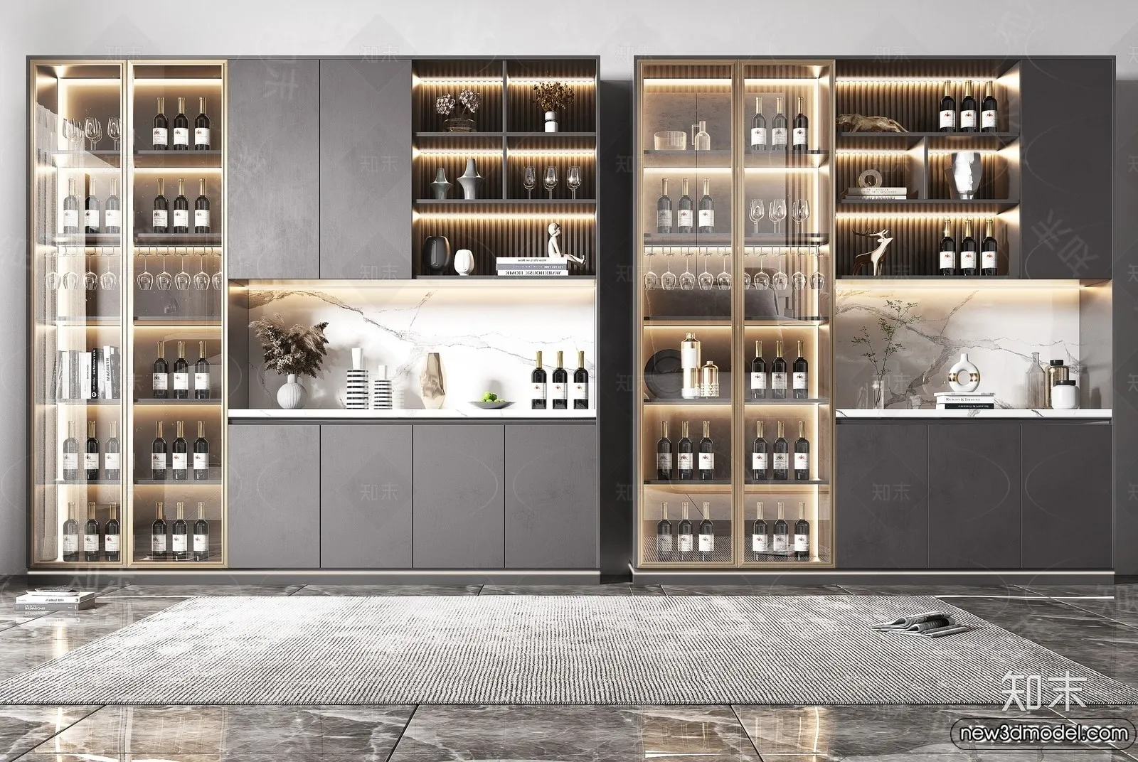 Wine Cabinet 3D Models – 3D Furniture for Interior Design – 119