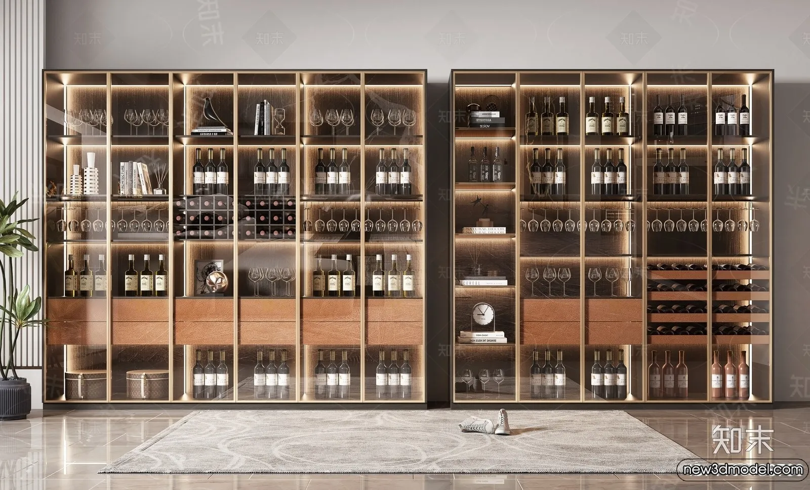 Wine Cabinet 3D Models – 3D Furniture for Interior Design – 122