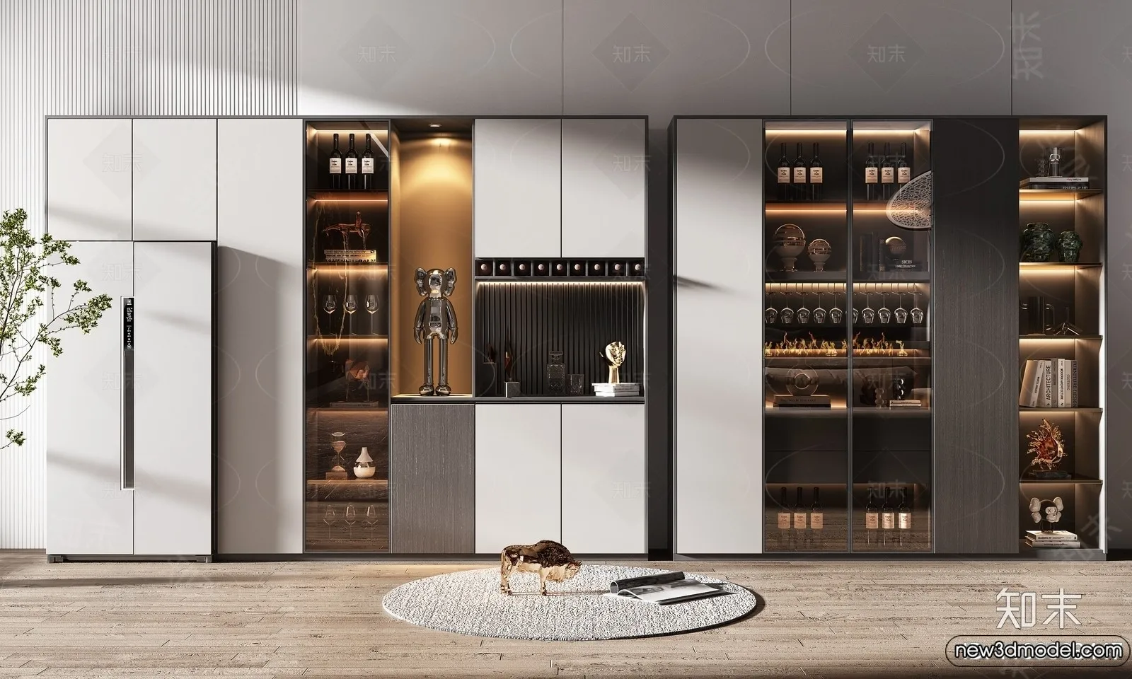 Wine Cabinet 3D Models – 3D Furniture for Interior Design – 123