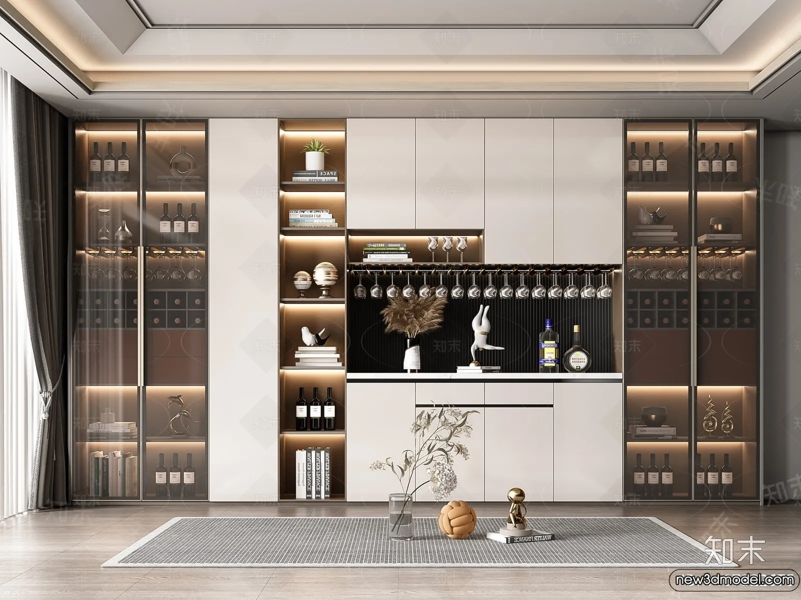 Wine Cabinet 3D Models – 3D Furniture for Interior Design – 127