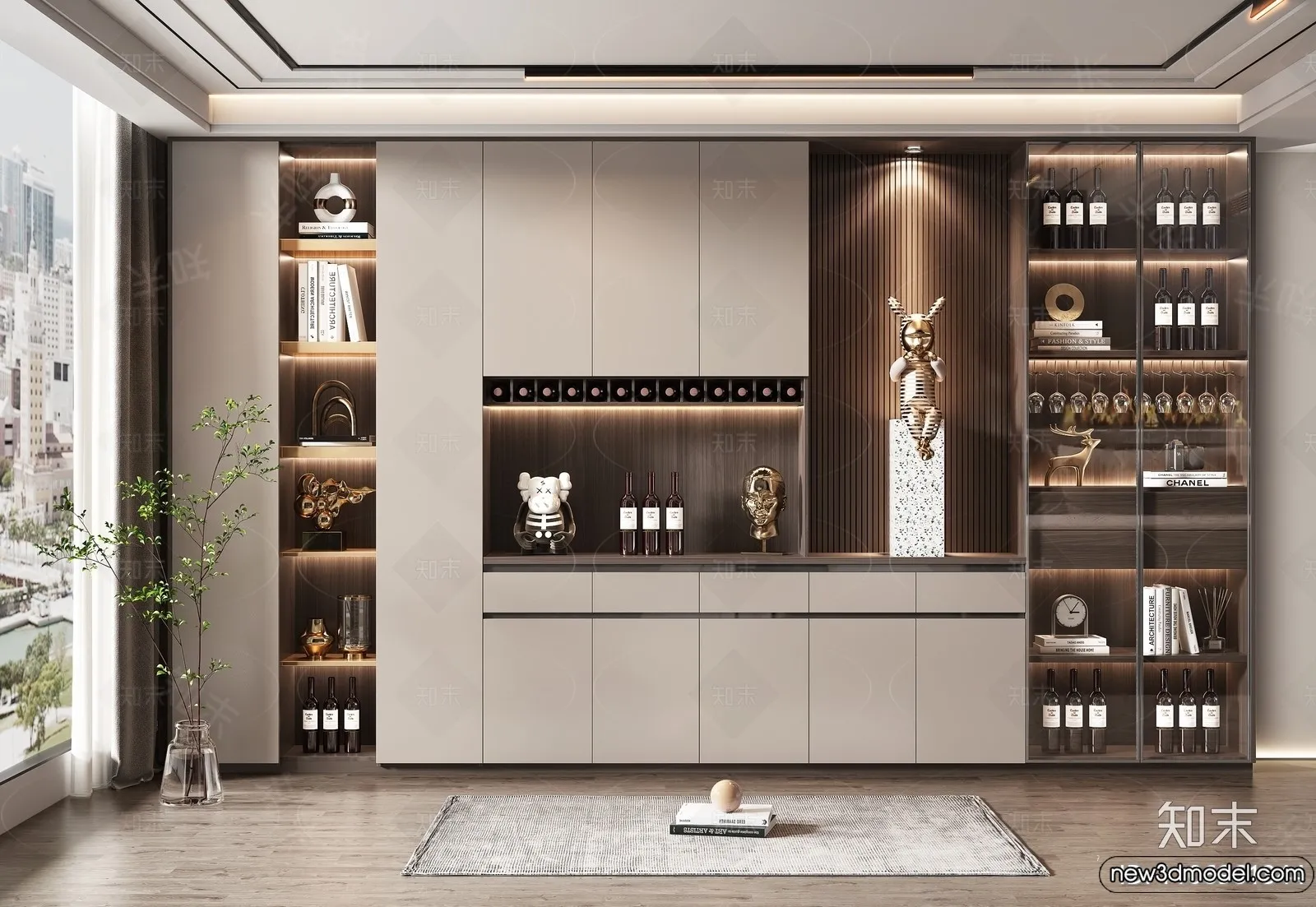 Wine Cabinet 3D Models – 3D Furniture for Interior Design – 128