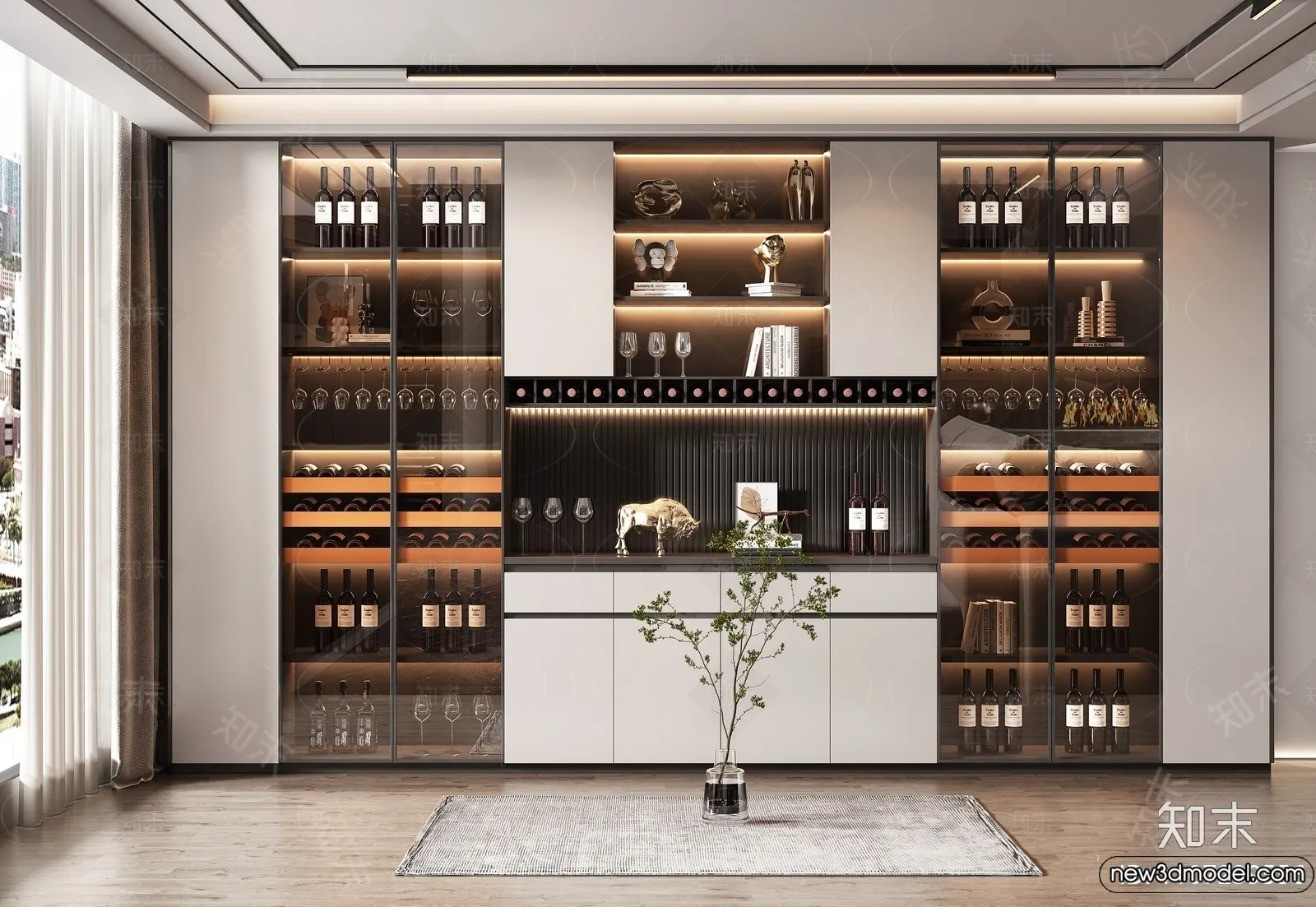 Wine Cabinet 3D Models – 3D Furniture for Interior Design – 129