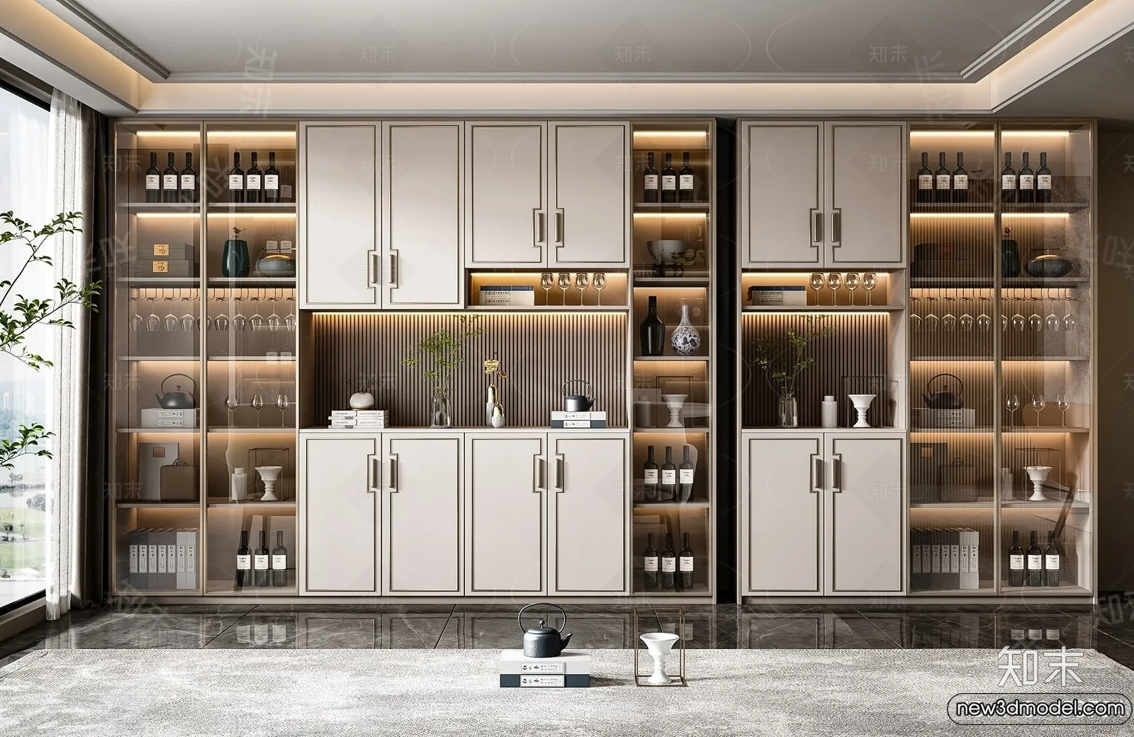 Wine Cabinet 3D Models – 3D Furniture for Interior Design – 137