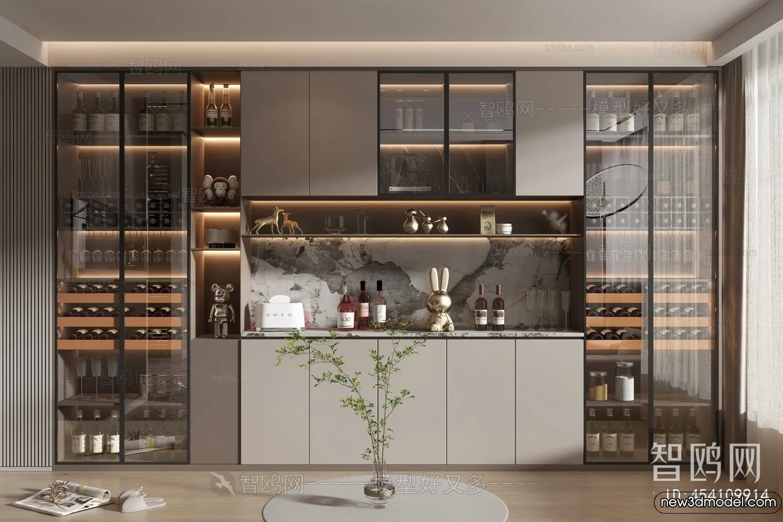 Wine Cabinet 3D Models – 3D Furniture for Interior Design – 139