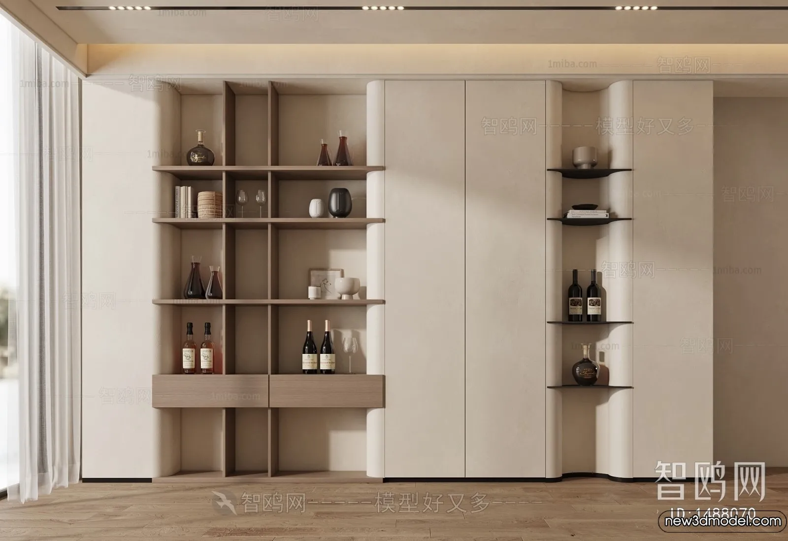 Wine Cabinet 3D Models – 3D Furniture for Interior Design – 141