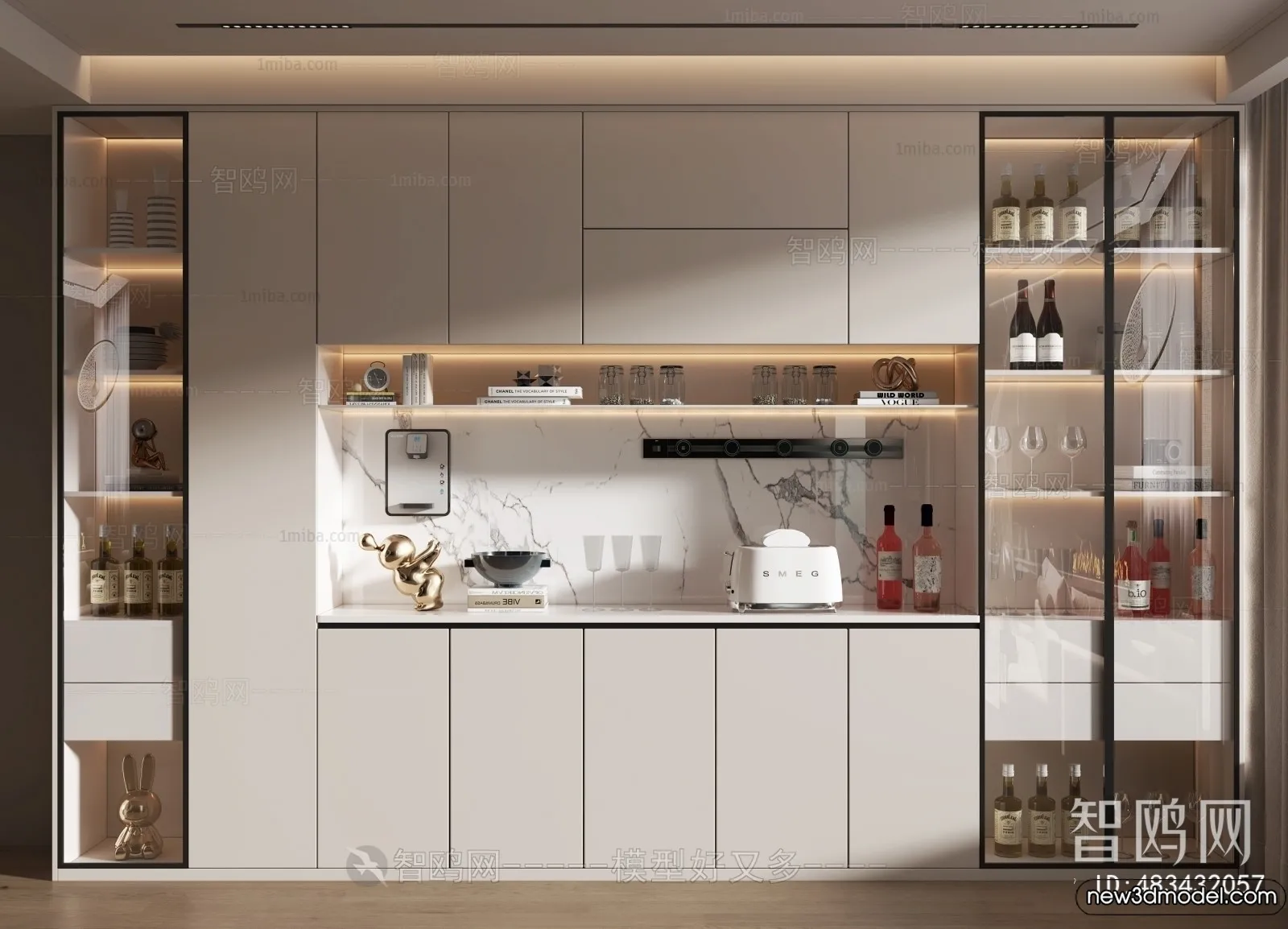 Wine Cabinet 3D Models – 3D Furniture for Interior Design – 146