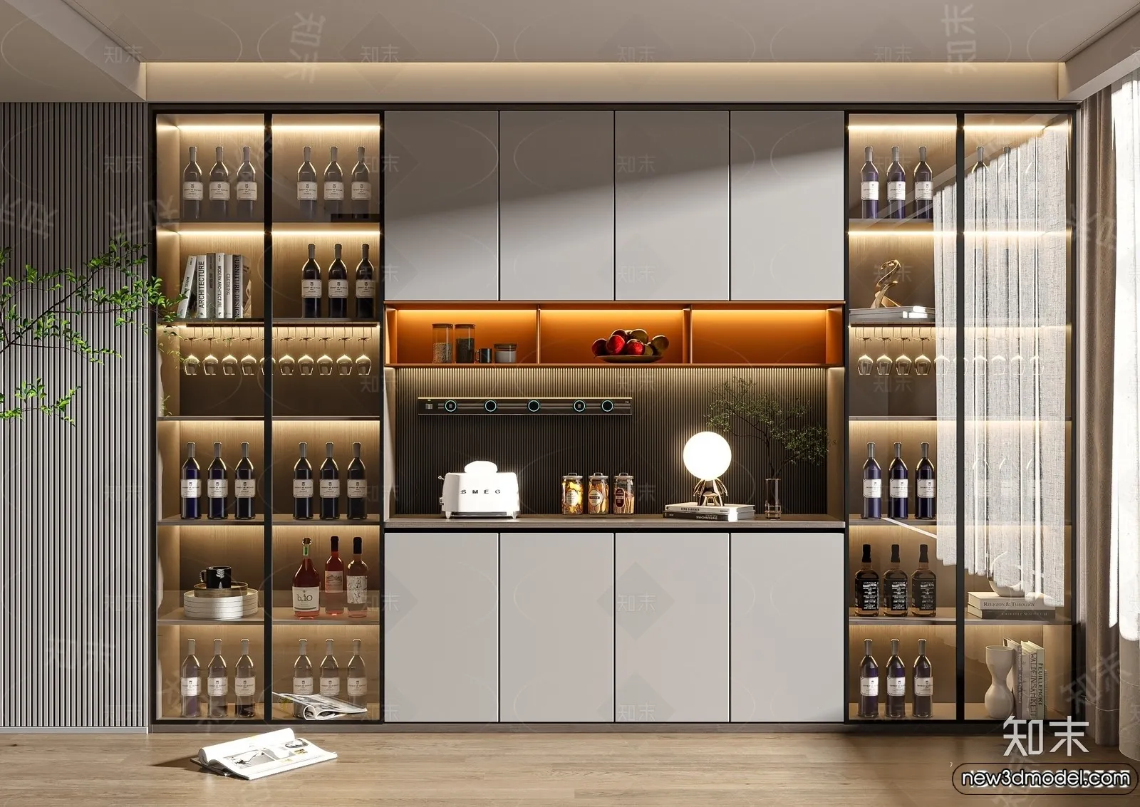 Wine Cabinet 3D Models – 3D Furniture for Interior Design – 157