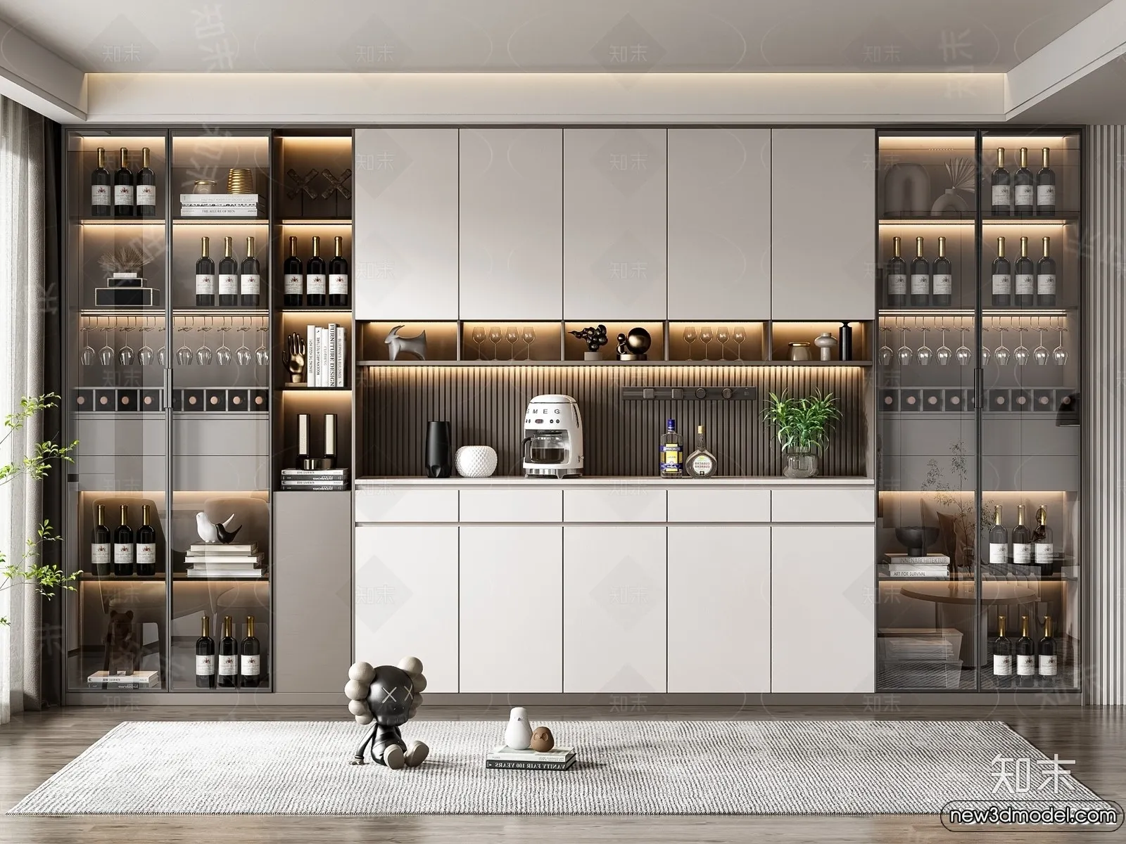 Wine Cabinet 3D Models – 3D Furniture for Interior Design – 159