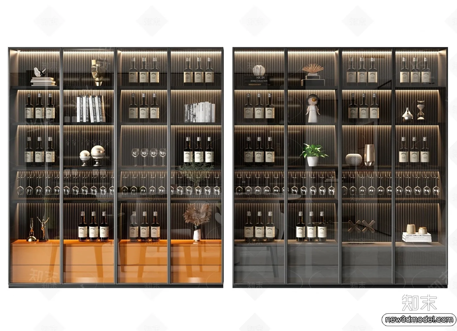 Wine Cabinet 3D Models – 3D Furniture for Interior Design – 160