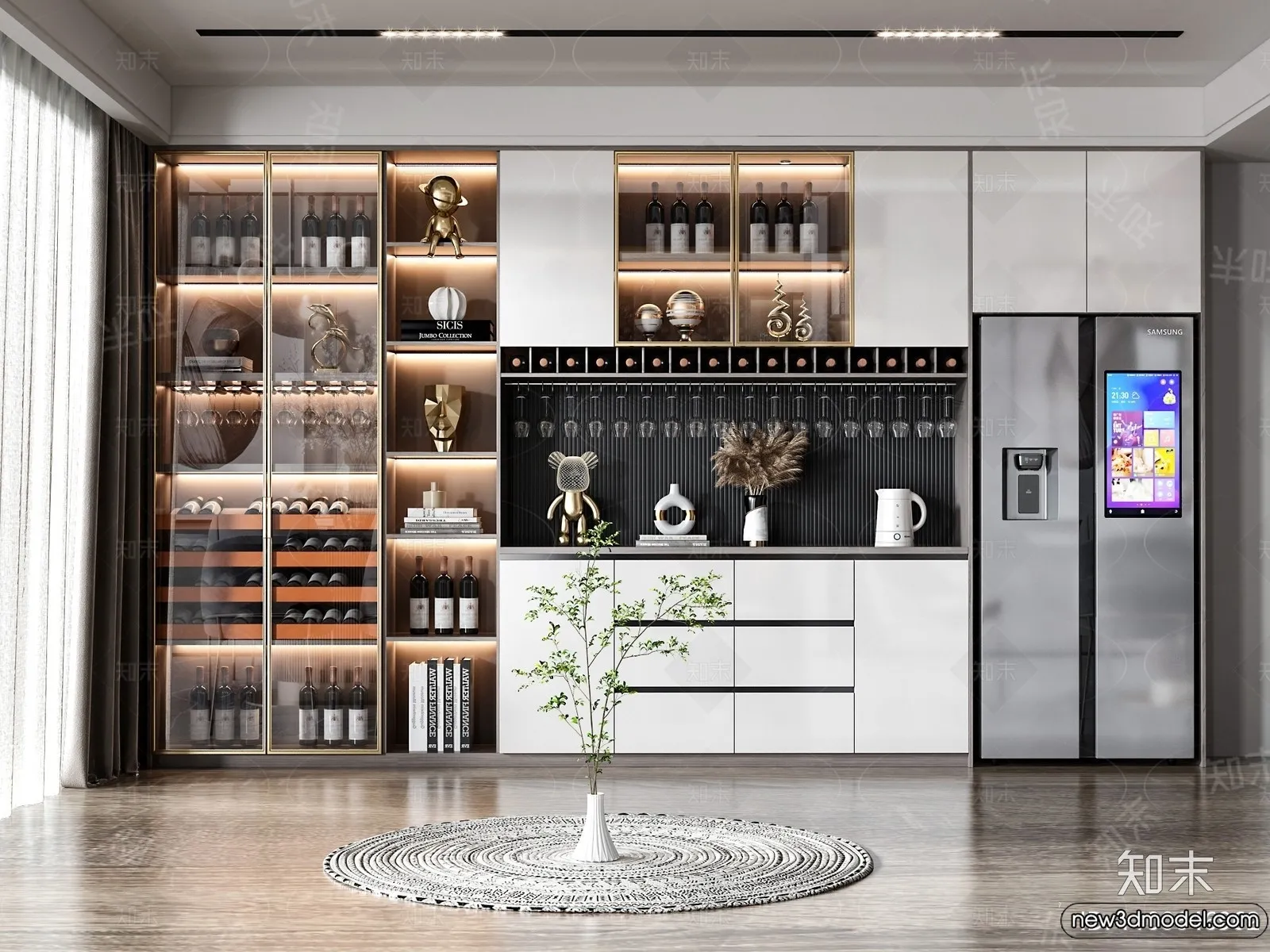 Wine Cabinet 3D Models – 3D Furniture for Interior Design – 165