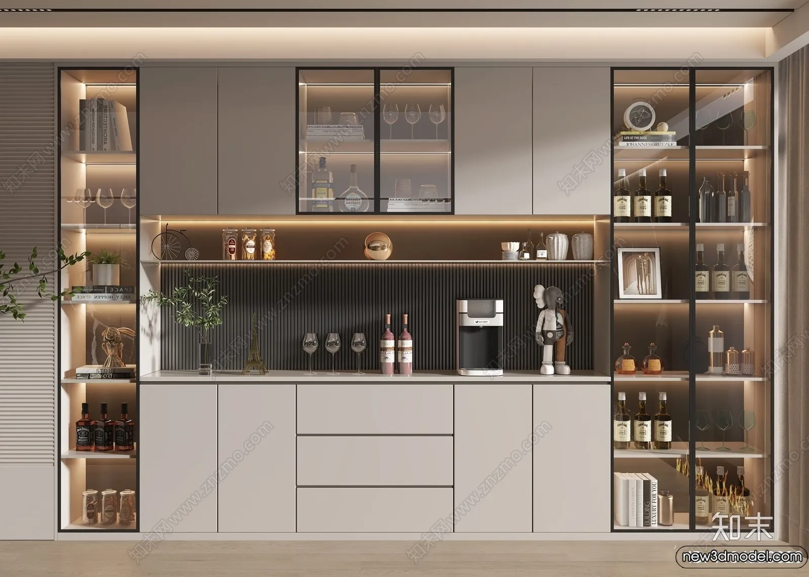 Wine Cabinet 3D Models – 3D Furniture for Interior Design – 167