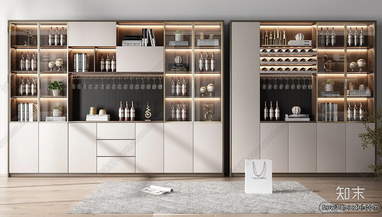 Wine Cabinet 3D Models – 3D Furniture for Interior Design – 170