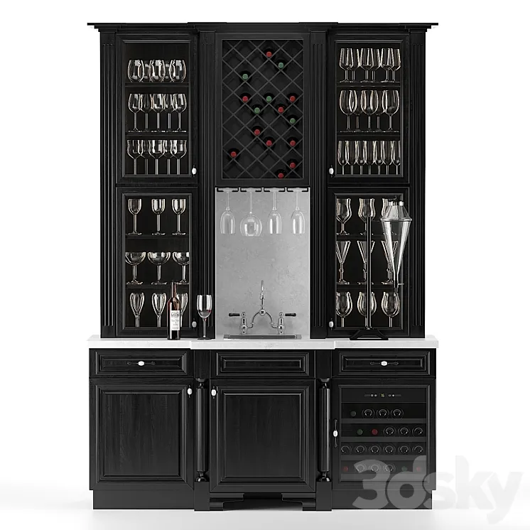 Wine cabinet with sink 3DS Max