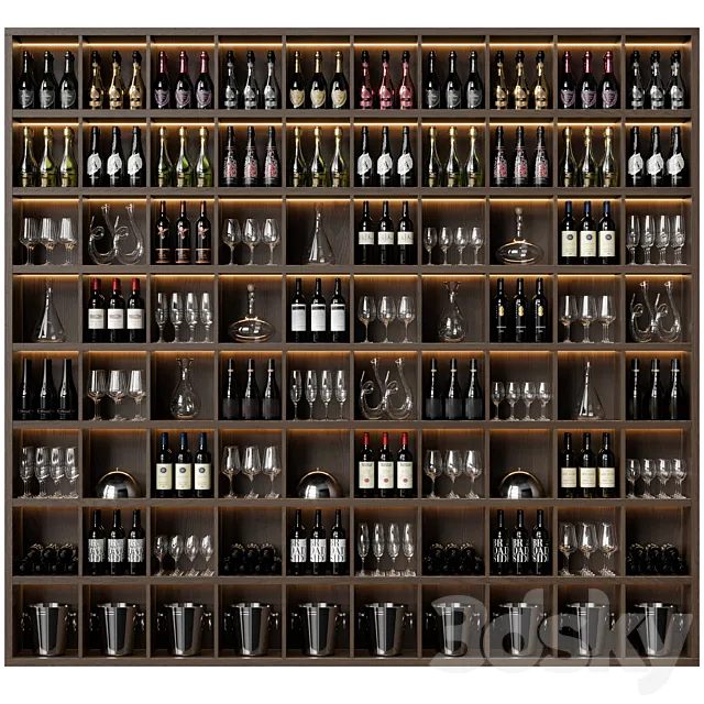 wine cellar 14 3ds Max