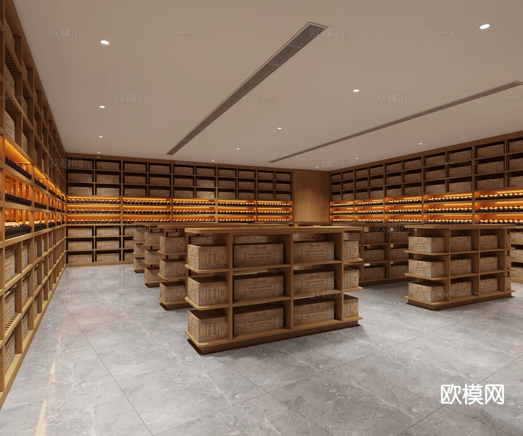 Wine Cellar 3D Model – Wine Cabinet – 082 – VRAY Render