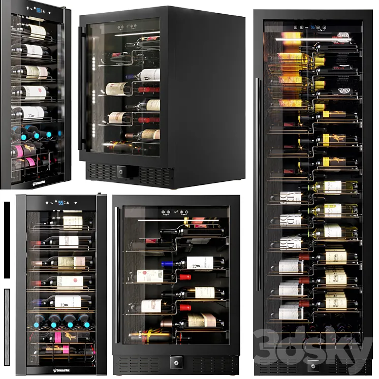 Wine Enthusiast vino view fridge set 3DS Max