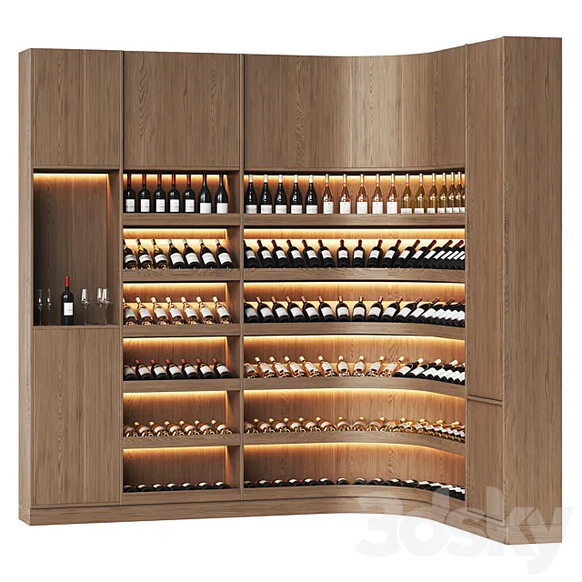 Wine library for a home wine cellar or restaurant 3ds Max