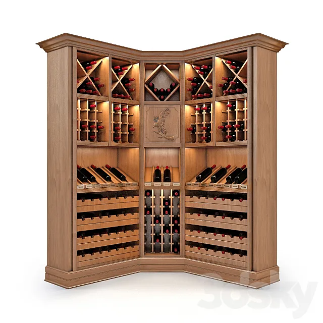 Wine rack Store Wine CORNER 233 3DSMax File