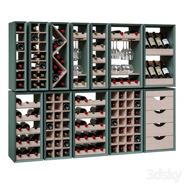 Wine sections for kitchen sets 3dsMax Model