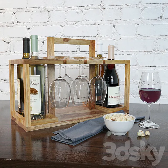 wine set 3DSMax File