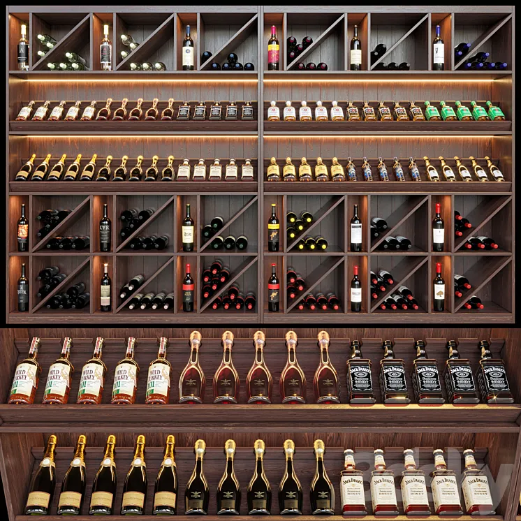 wine shelf 04 3DS Max
