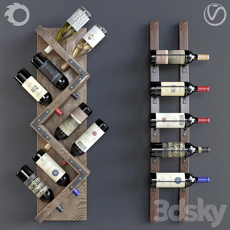 wine shelf 3DS Max