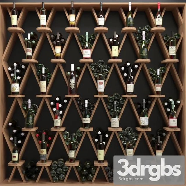Wine shelf in a liquor store 2. alcohol 3dsmax Download