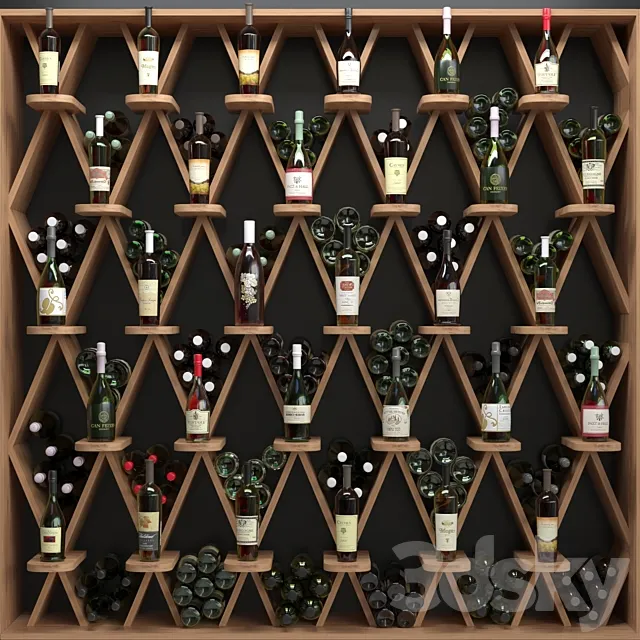 Wine shelf in a liquor store 2. Alcohol 3DS Max Model