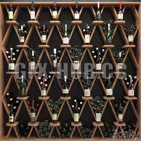 Wine Shelf in a Liquor Store 2 Alcohol 3dsMax Model