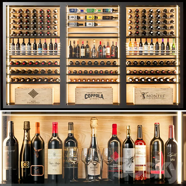 wine shelfs 06 3DSMax File