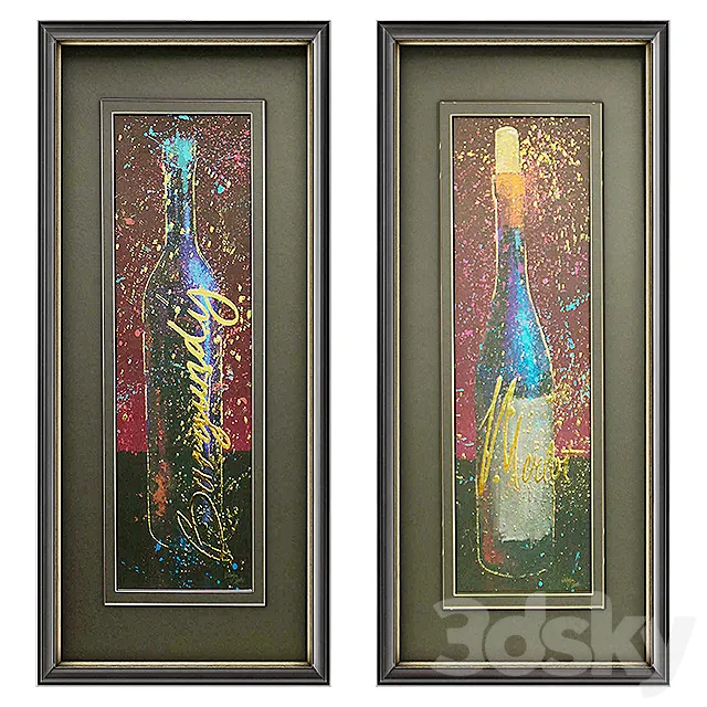 Wine Splash Framed Wall Art 3ds Max