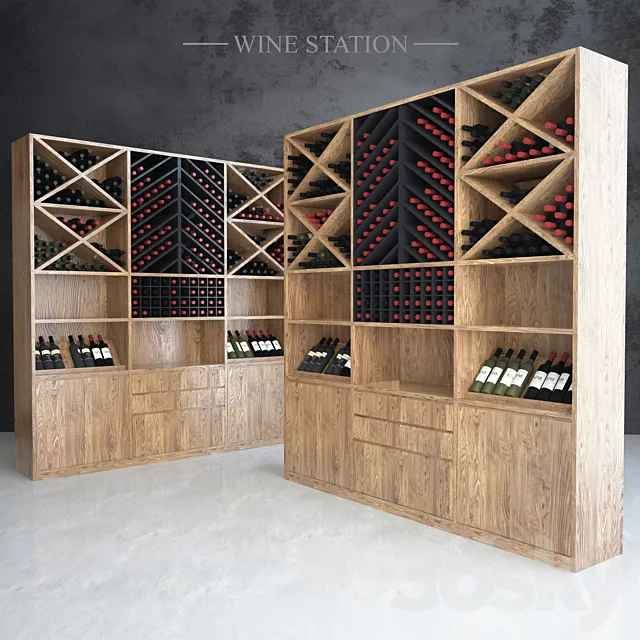 Wine Station 3ds Max