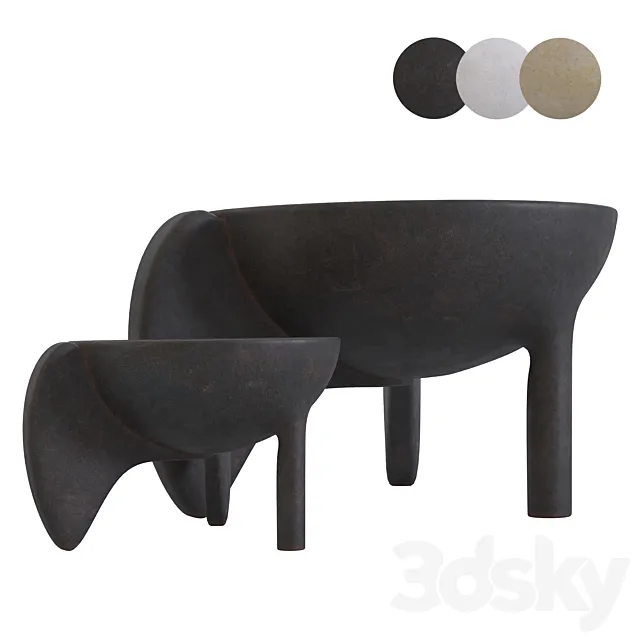Wing Bowl Vases 3ds Max