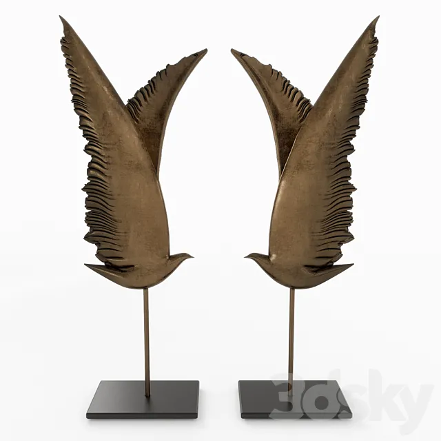 Wings sculpure decor 3DSMax File