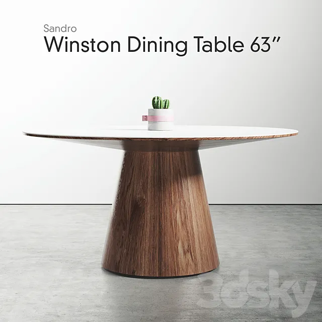 Winston Dining Table Sandro Veneer 63 3ds Max