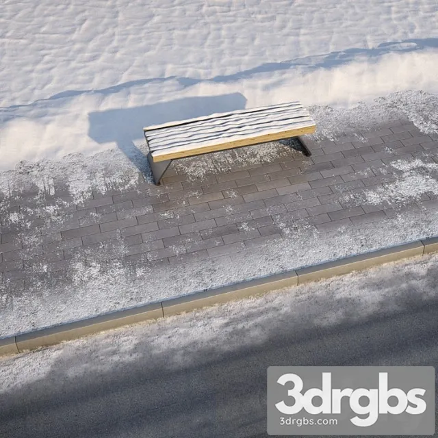Winter pavement with a road 3dsmax Download