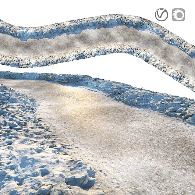 Winter sidewalk 3DS Max Model