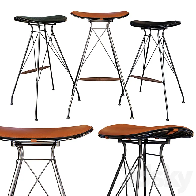 Wire Bar Stool by Overgaard & Dyrman 3DS Max Model