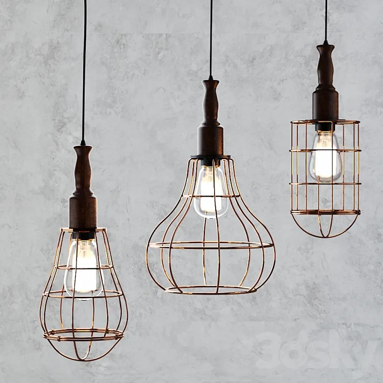 Wire_lamps_pendels 3DS Max