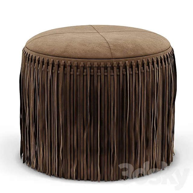 Wisteria Suede Boho Round Ottoman 3DSMax File